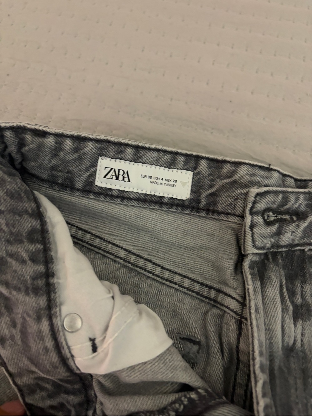 Zara Light Gray Washed Denim Jeans